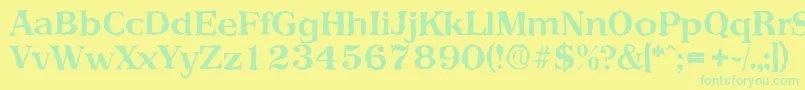 PriamosrandomBold Font – Green Fonts on Yellow Background