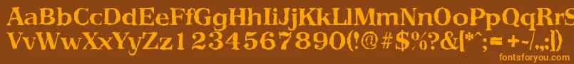 PriamosrandomBold Font – Orange Fonts on Brown Background