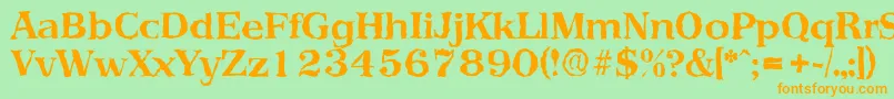 PriamosrandomBold Font – Orange Fonts on Green Background