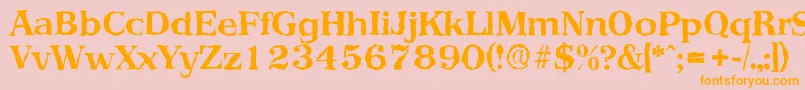 PriamosrandomBold Font – Orange Fonts on Pink Background