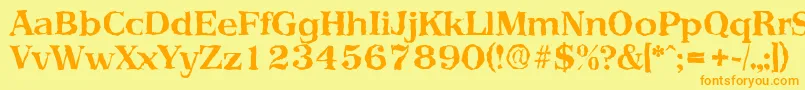 PriamosrandomBold Font – Orange Fonts on Yellow Background