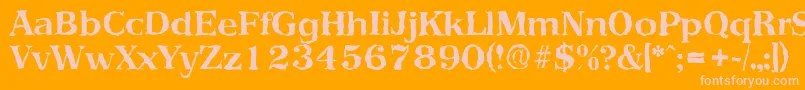PriamosrandomBold Font – Pink Fonts on Orange Background