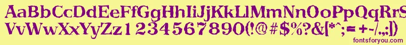 PriamosrandomBold Font – Purple Fonts on Yellow Background