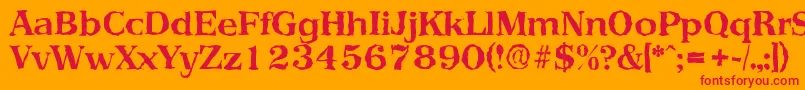 PriamosrandomBold-Schriftart – Rote Schriften auf orangefarbenem Hintergrund