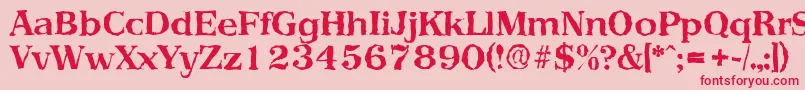 PriamosrandomBold Font – Red Fonts on Pink Background