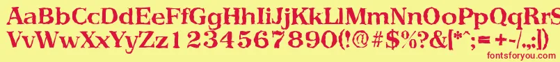 PriamosrandomBold Font – Red Fonts on Yellow Background