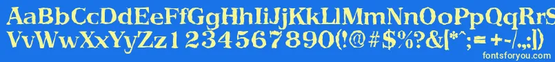 PriamosrandomBold Font – Yellow Fonts on Blue Background