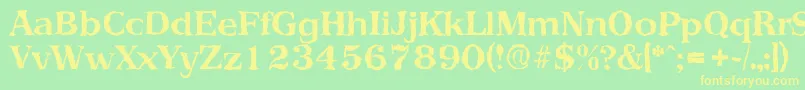 PriamosrandomBold Font – Yellow Fonts on Green Background