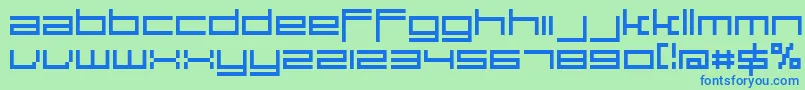 Large9Normal-Schriftart – Blaue Schriften auf grünem Hintergrund
