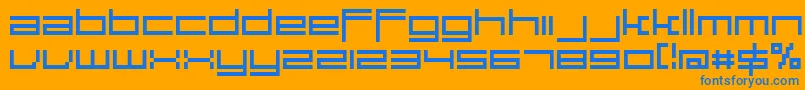 Шрифт Large9Normal – синие шрифты на оранжевом фоне