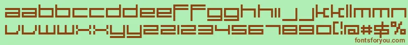 Шрифт Large9Normal – коричневые шрифты на зелёном фоне