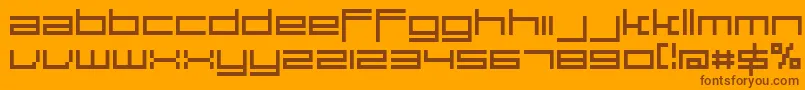 Large9Normal Font – Brown Fonts on Orange Background