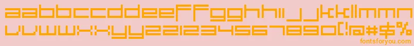 Large9Normal-Schriftart – Orangefarbene Schriften auf rosa Hintergrund