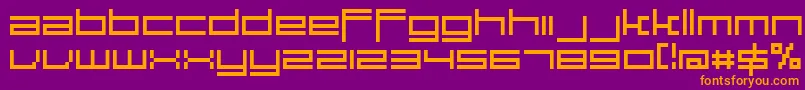 Large9Normal Font – Orange Fonts on Purple Background