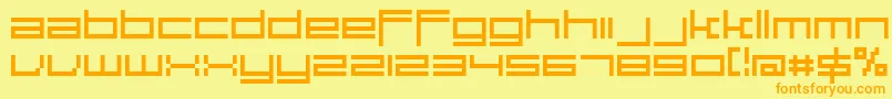 Large9Normal Font – Orange Fonts on Yellow Background