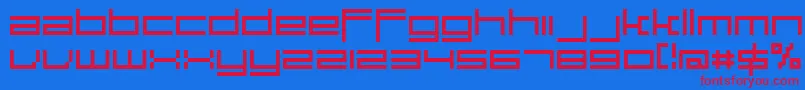 Large9Normal Font – Red Fonts on Blue Background