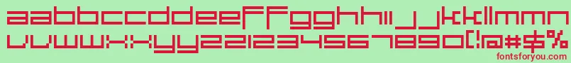 Large9Normal Font – Red Fonts on Green Background