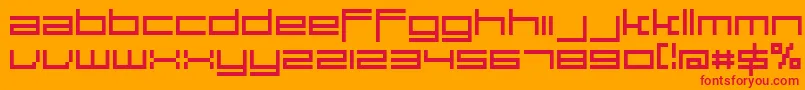 Large9Normal-Schriftart – Rote Schriften auf orangefarbenem Hintergrund
