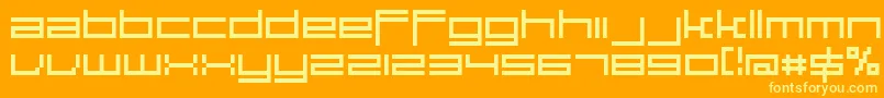 フォントLarge9Normal – オレンジの背景に黄色の文字