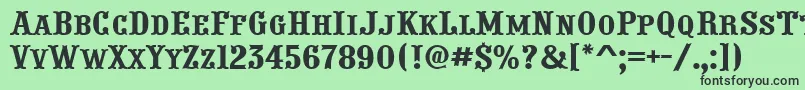 PresentumcpsRegular Font – Black Fonts on Green Background