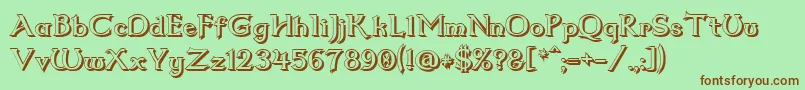 Dumbledor2Shadow Font – Brown Fonts on Green Background