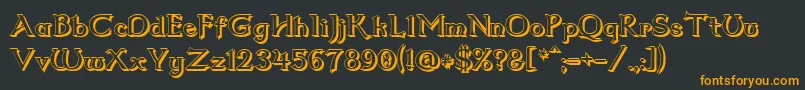 Dumbledor2Shadow Font – Orange Fonts on Black Background