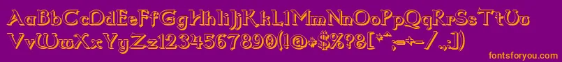 Dumbledor2Shadow Font – Orange Fonts on Purple Background