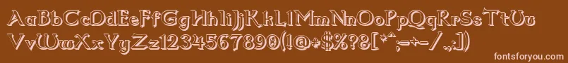 Dumbledor2Shadow-Schriftart – Rosa Schriften auf braunem Hintergrund