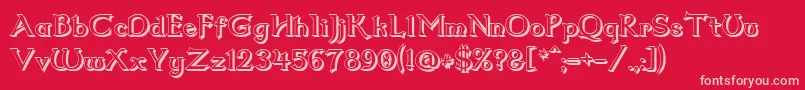 Dumbledor2Shadow Font – Pink Fonts on Red Background