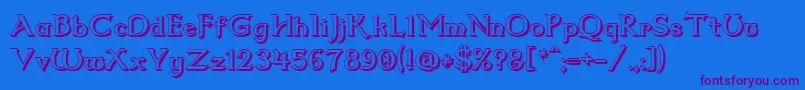 Dumbledor2Shadow Font – Purple Fonts on Blue Background