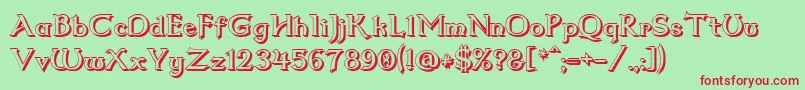 Dumbledor2Shadow Font – Red Fonts on Green Background