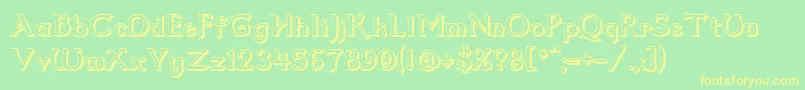 Dumbledor2Shadow Font – Yellow Fonts on Green Background