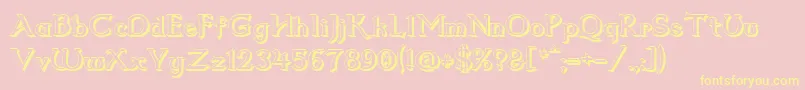 Dumbledor2Shadow-Schriftart – Gelbe Schriften auf rosa Hintergrund