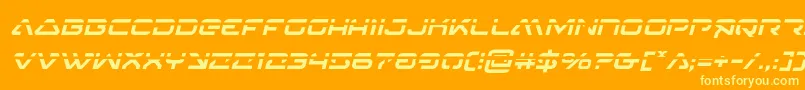 4114blasterv2laserital Font – Yellow Fonts on Orange Background
