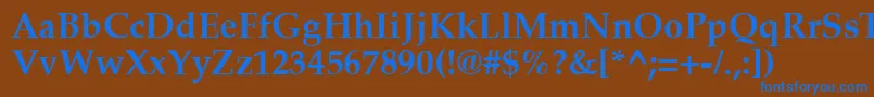 PalatiaBold Font – Blue Fonts on Brown Background