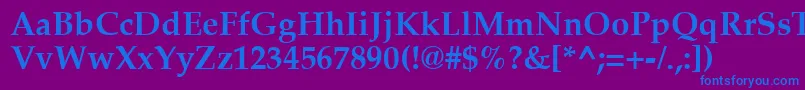 フォントPalatiaBold – 紫色の背景に青い文字