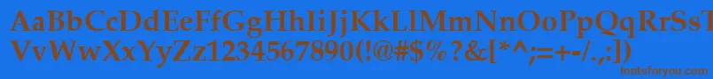 PalatiaBold Font – Brown Fonts on Blue Background