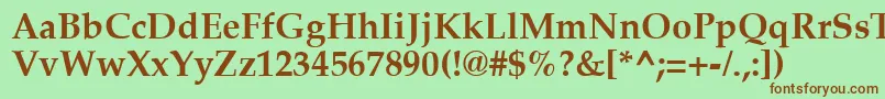 PalatiaBold Font – Brown Fonts on Green Background