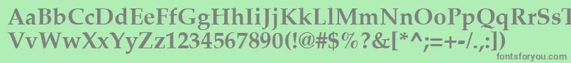 フォントPalatiaBold – 緑の背景に灰色の文字