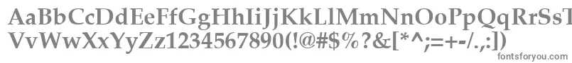 PalatiaBold-fontti – harmaat kirjasimet valkoisella taustalla