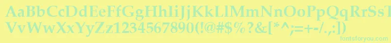 PalatiaBold Font – Green Fonts on Yellow Background