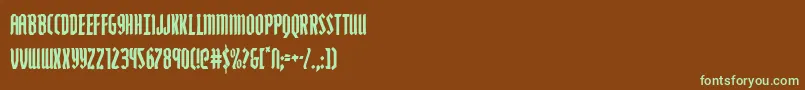 Czcionka Zollerncond – zielone czcionki na brązowym tle