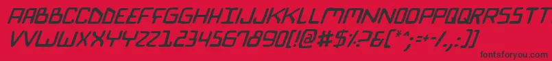 Шрифт BionicComicItalic – чёрные шрифты на красном фоне