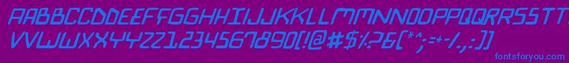 BionicComicItalic Font – Blue Fonts on Purple Background