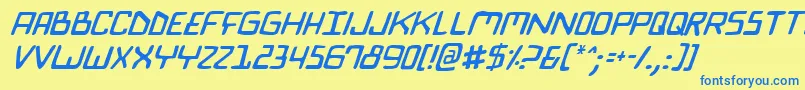 BionicComicItalic Font – Blue Fonts on Yellow Background
