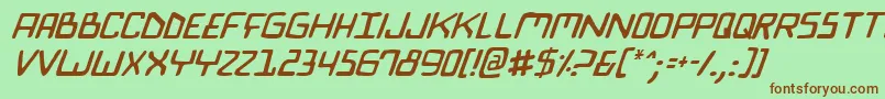 BionicComicItalic Font – Brown Fonts on Green Background