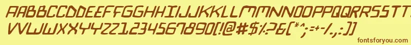 BionicComicItalic Font – Brown Fonts on Yellow Background