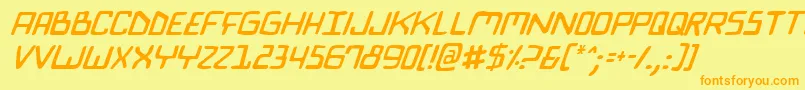 BionicComicItalic Font – Orange Fonts on Yellow Background