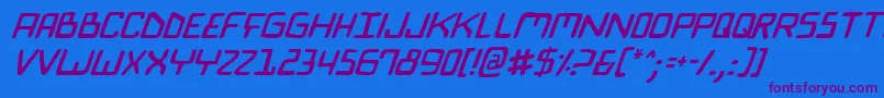 BionicComicItalic Font – Purple Fonts on Blue Background
