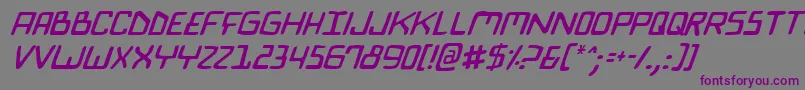 BionicComicItalic Font – Purple Fonts on Gray Background